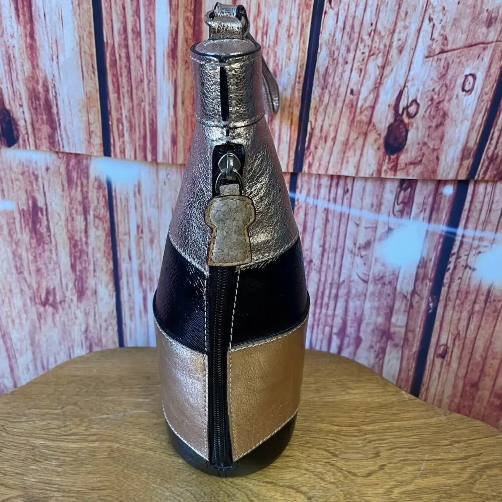 Kate Spade Cheers Darling Champagne Bottle Wristlet EUC Rose Gold RARE
